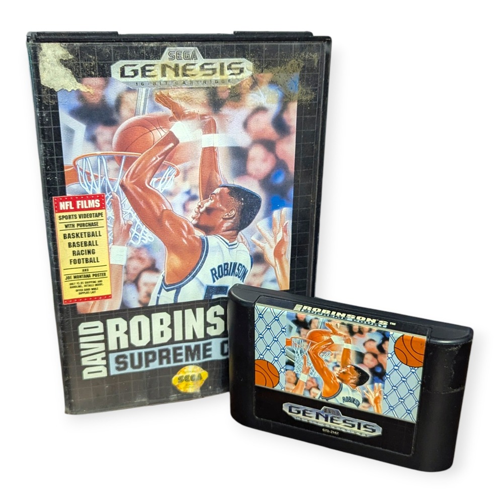 David Robinson's Supreme Court Sega‎ Genesis 1992 Basketball Game with Case